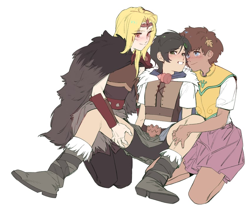 sasha waybright, anne boonchuy, and marcy wu (amphibia) drawn by dogwhitee