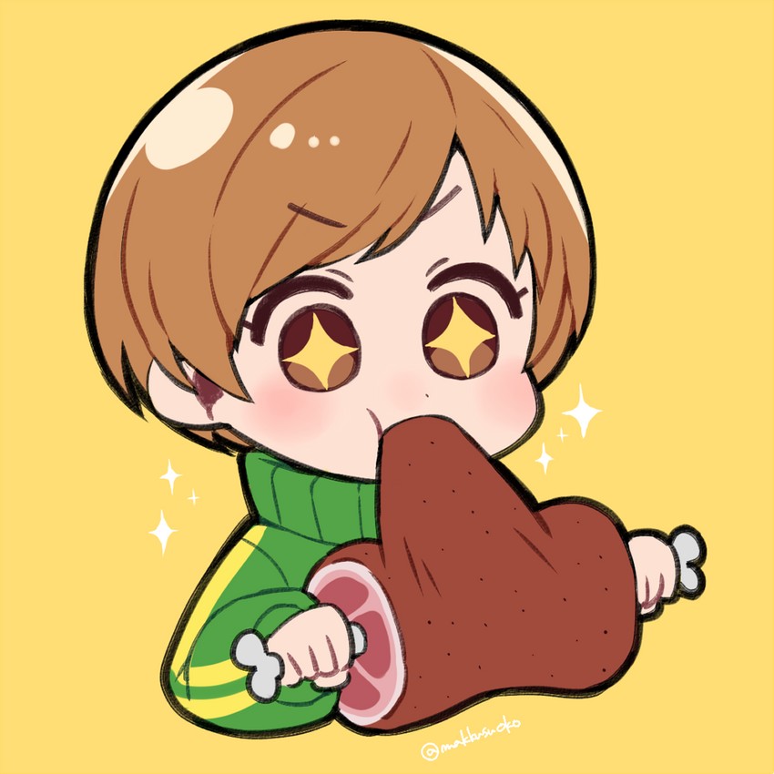 satonaka chie (persona and 1 more) drawn by do_m_kaeru