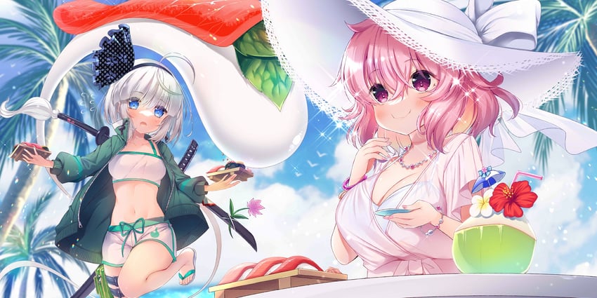 konpaku youmu and saigyouji yuyuko (touhou and 1 more) drawn by ko_yu