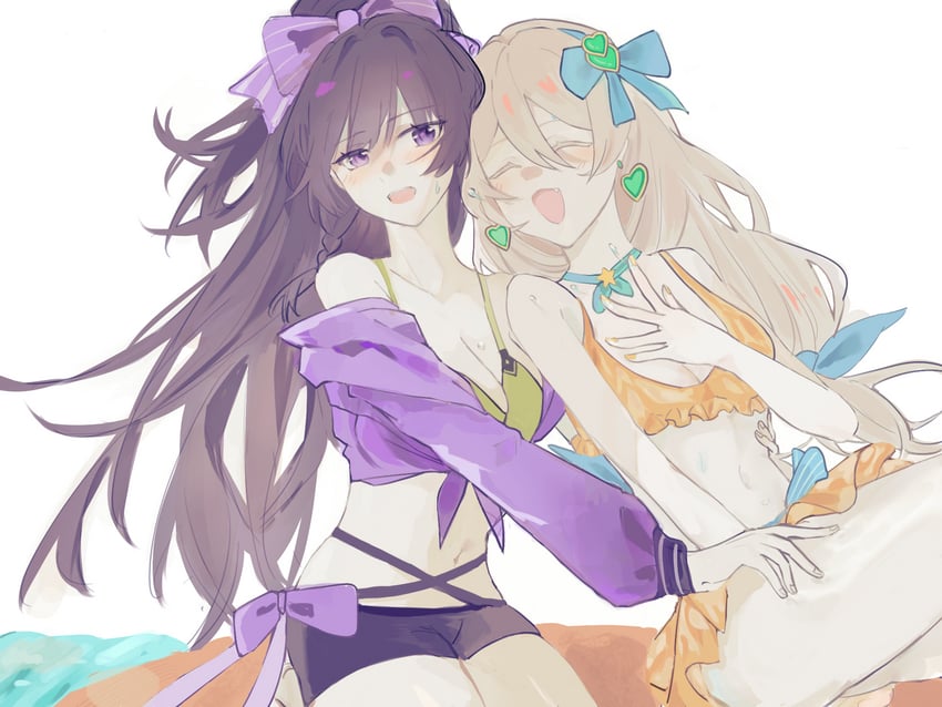kiana kaslana and raiden mei (honkai and 1 more) drawn by yintantianzixiao