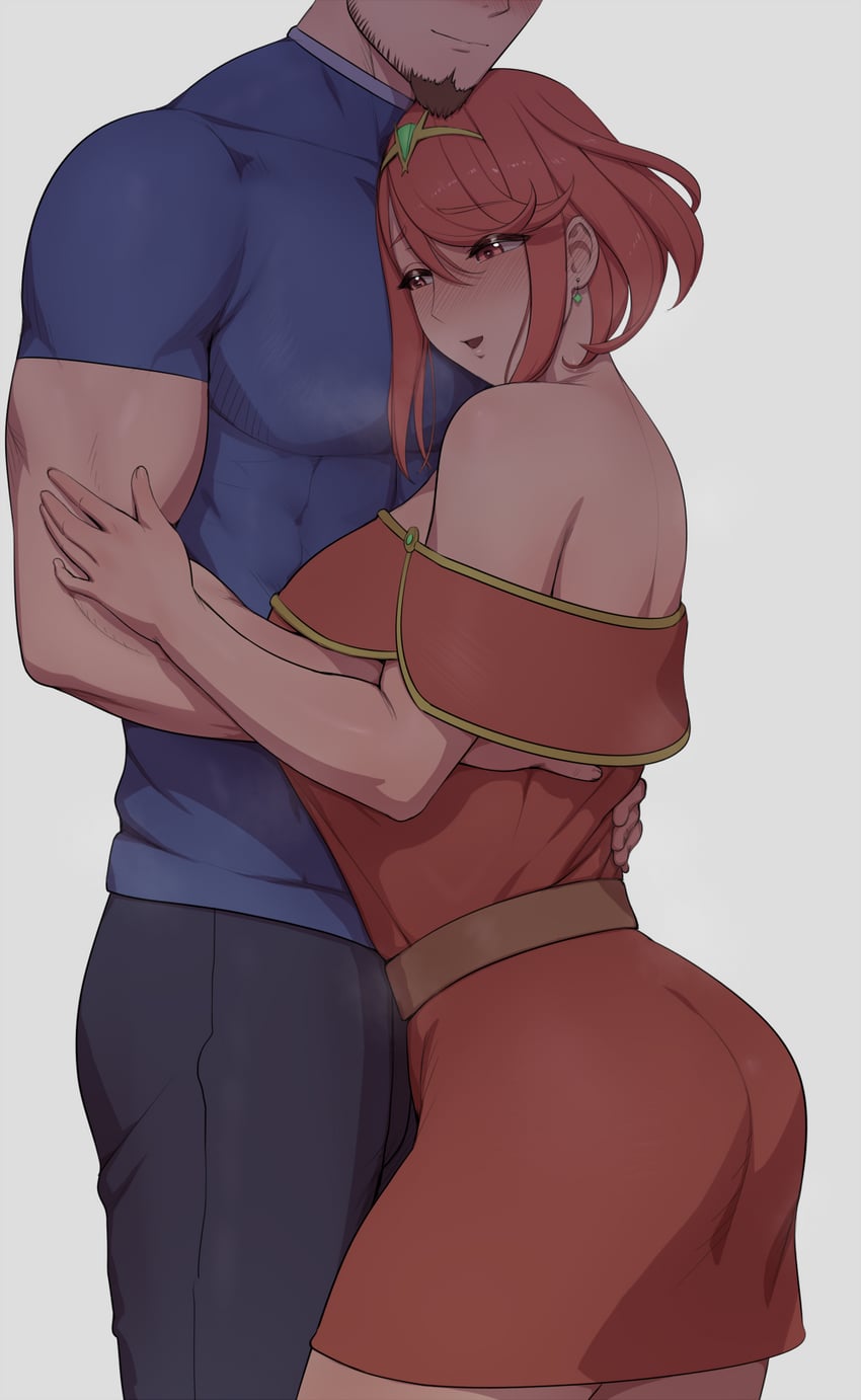 pyra and rex (xenoblade chronicles and 1 more) drawn by lvl_(sentrythe2310)