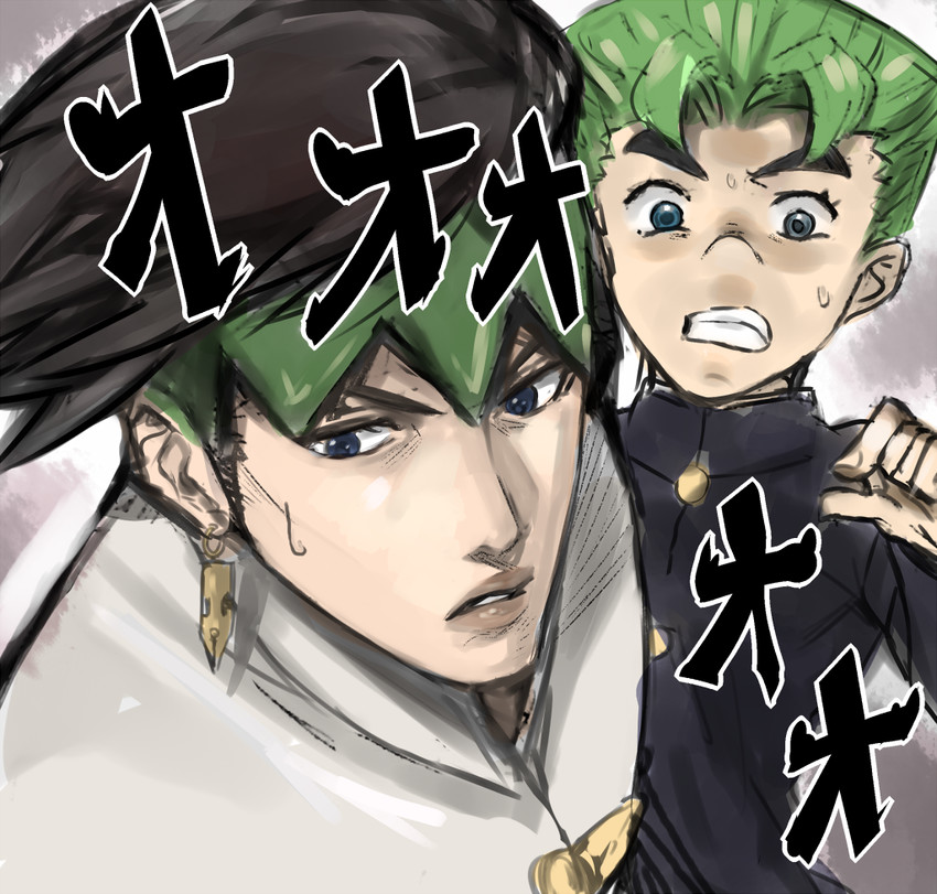 kishibe rohan and hirose koichi (jojo no kimyou na bouken and 1 more) drawn by ogros