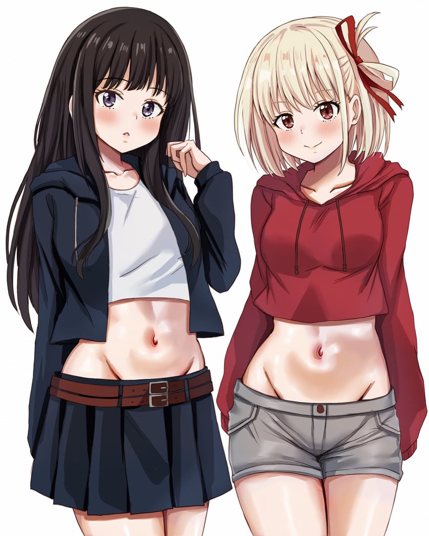 nishikigi chisato and inoue takina (lycoris recoil) drawn by nootomo