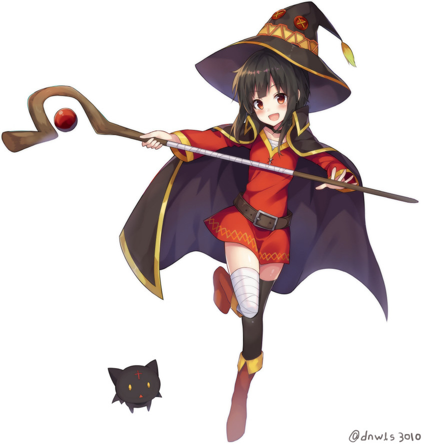 megumin and chomusuke (kono subarashii sekai ni shukufuku wo!) drawn by huwari_(dnwls3010)
