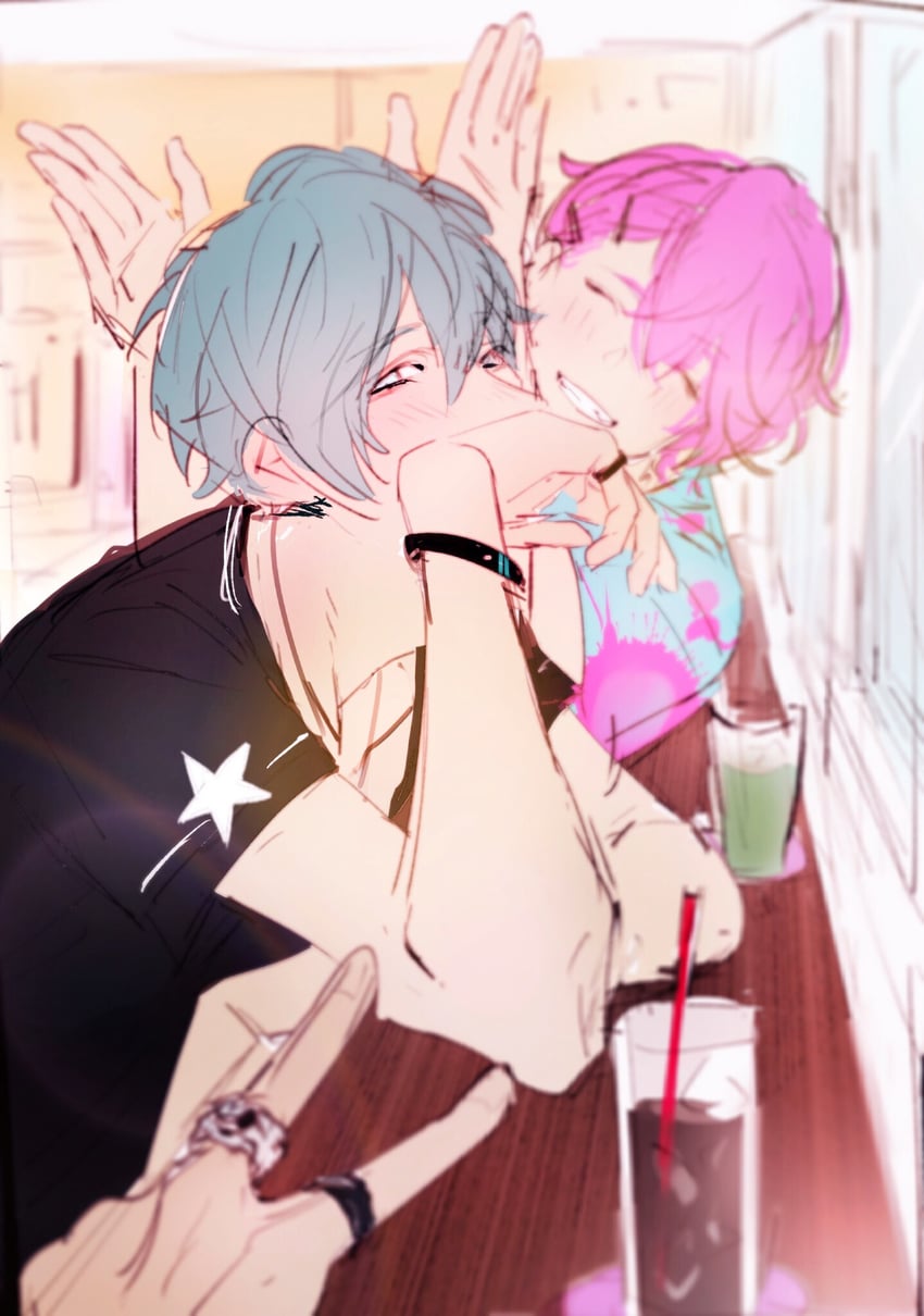 aizome kento, ashu yuuta, and kaneshiro goushi (b-project) drawn by aru_iru