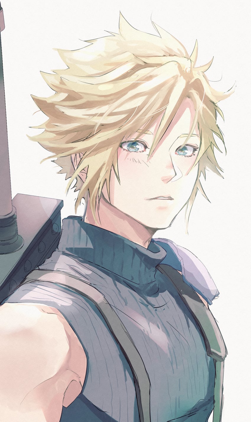 cloud strife (final fantasy and 3 more) drawn by demi_co
