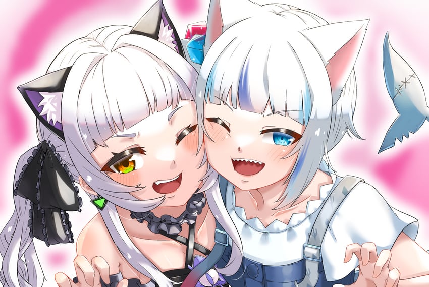 gawr gura and murasaki shion (hololive and 1 more) drawn by 0-ji_(reijikun0219)