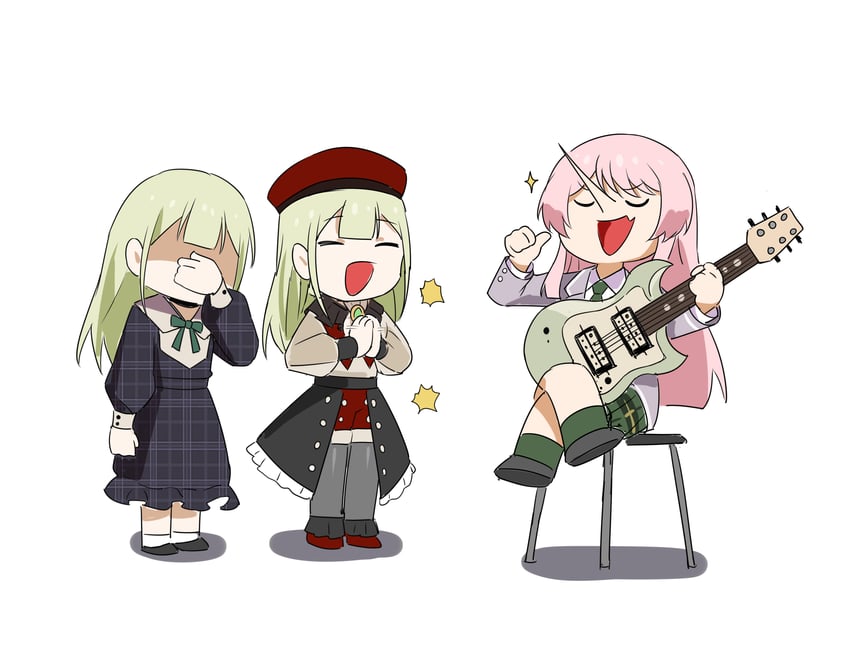 chihaya anon, wakaba mutsumi, and mortis (bang dream! and 1 more) drawn by yzj21333