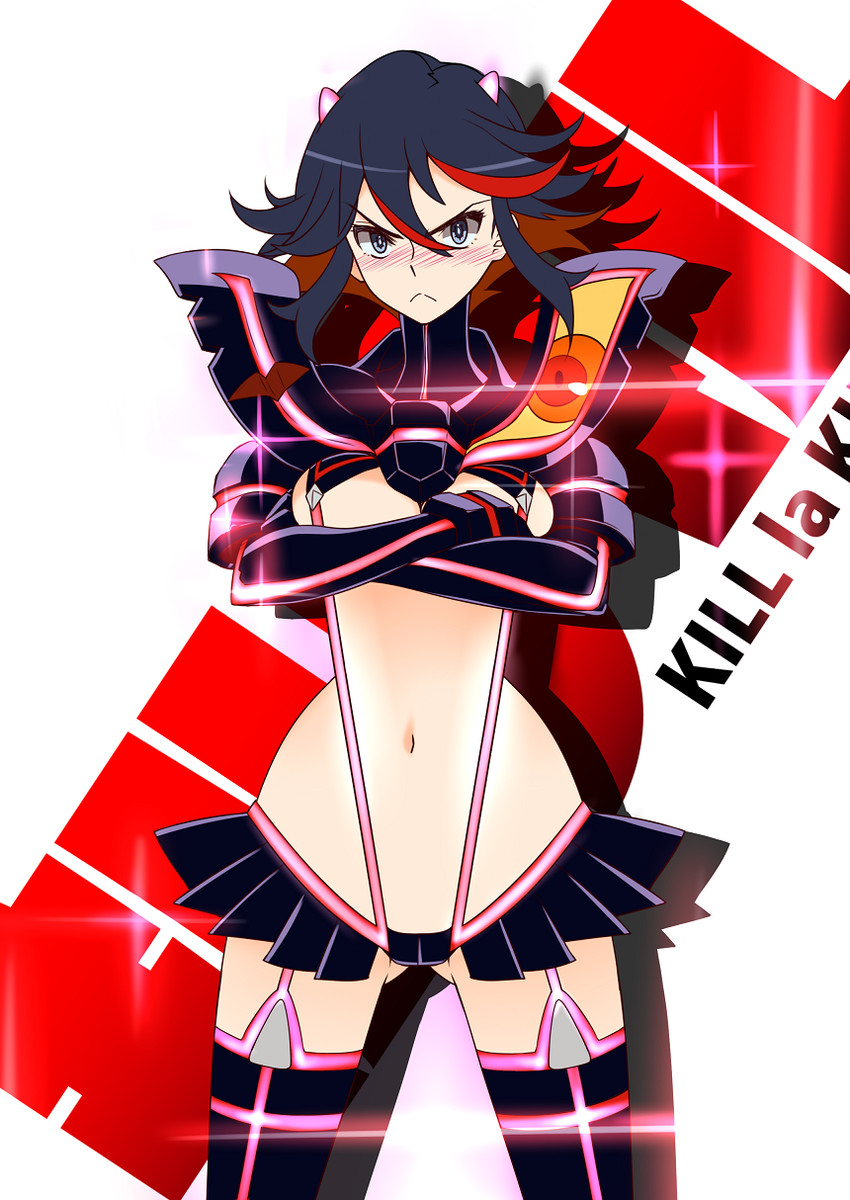 matoi ryuuko and senketsu (kill la kill) drawn by date_naoto