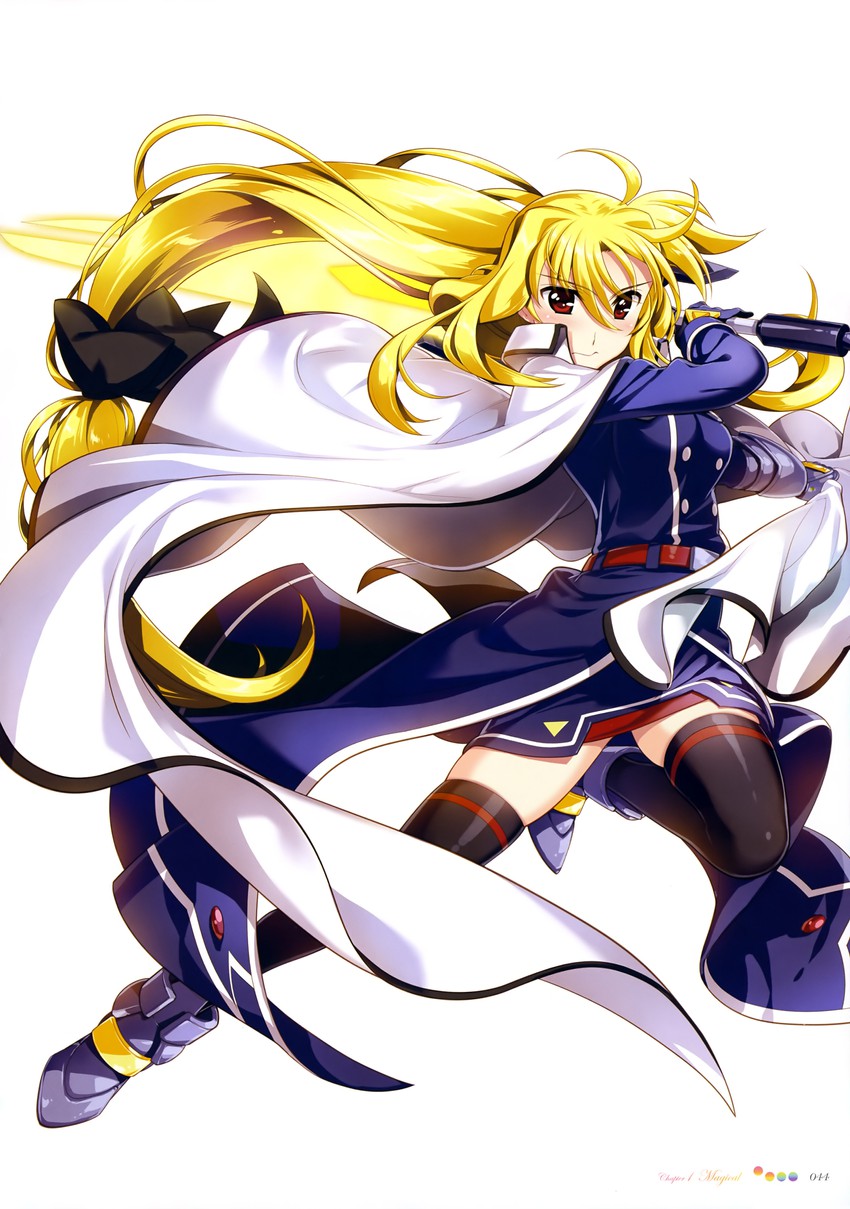 fate testarossa and bardiche (lyrical nanoha and 1 more) drawn by fujima_takuya
