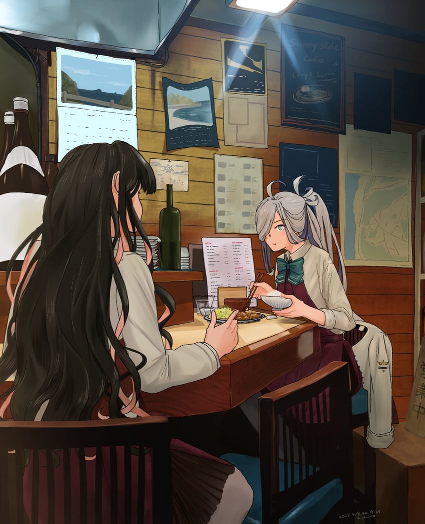 naganami, asashimo, naganami kai ni, and asashimo kai ni (kantai collection) drawn by kuragare