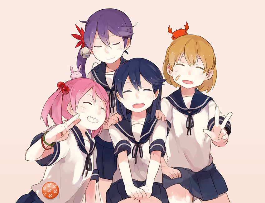 ushio, akebono, sazanami, and oboro (kantai collection) drawn by glider_(guraida)