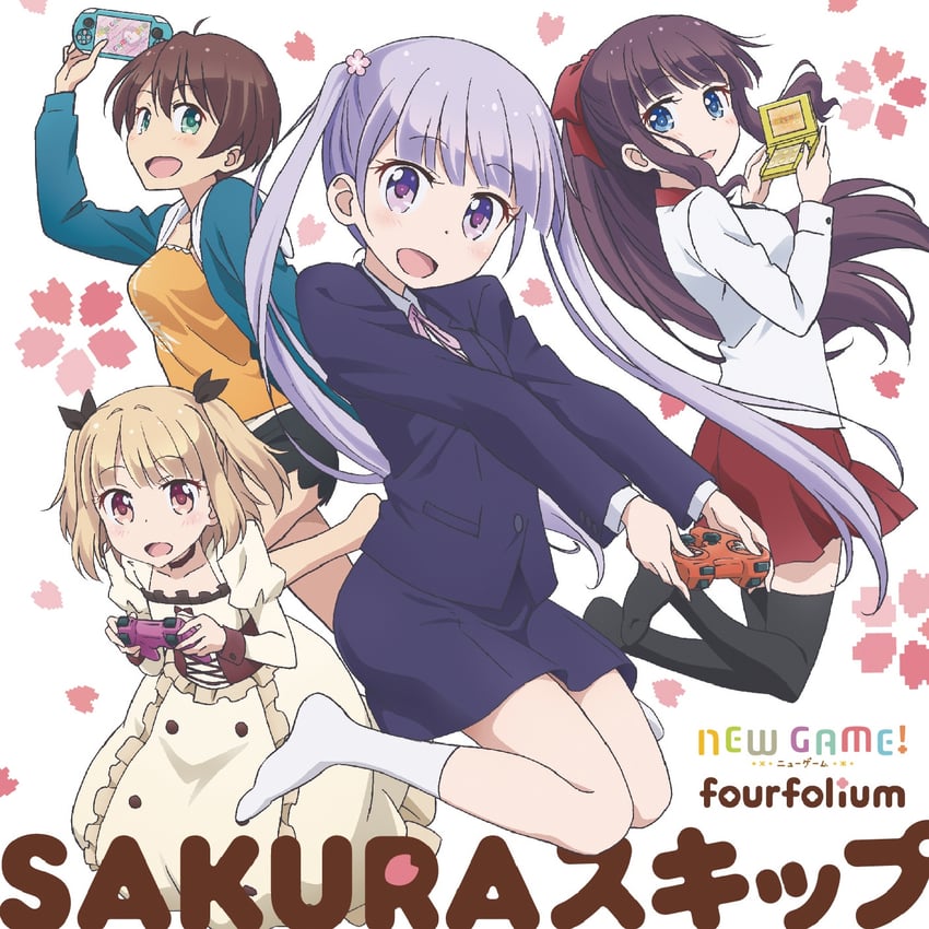 suzukaze aoba, takimoto hifumi, iijima yun, sakura nene, and shinoda hajime (new game!)