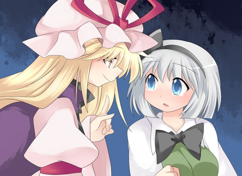 konpaku youmu and yakumo yukari (touhou) drawn by hammer_(sunset_beach)