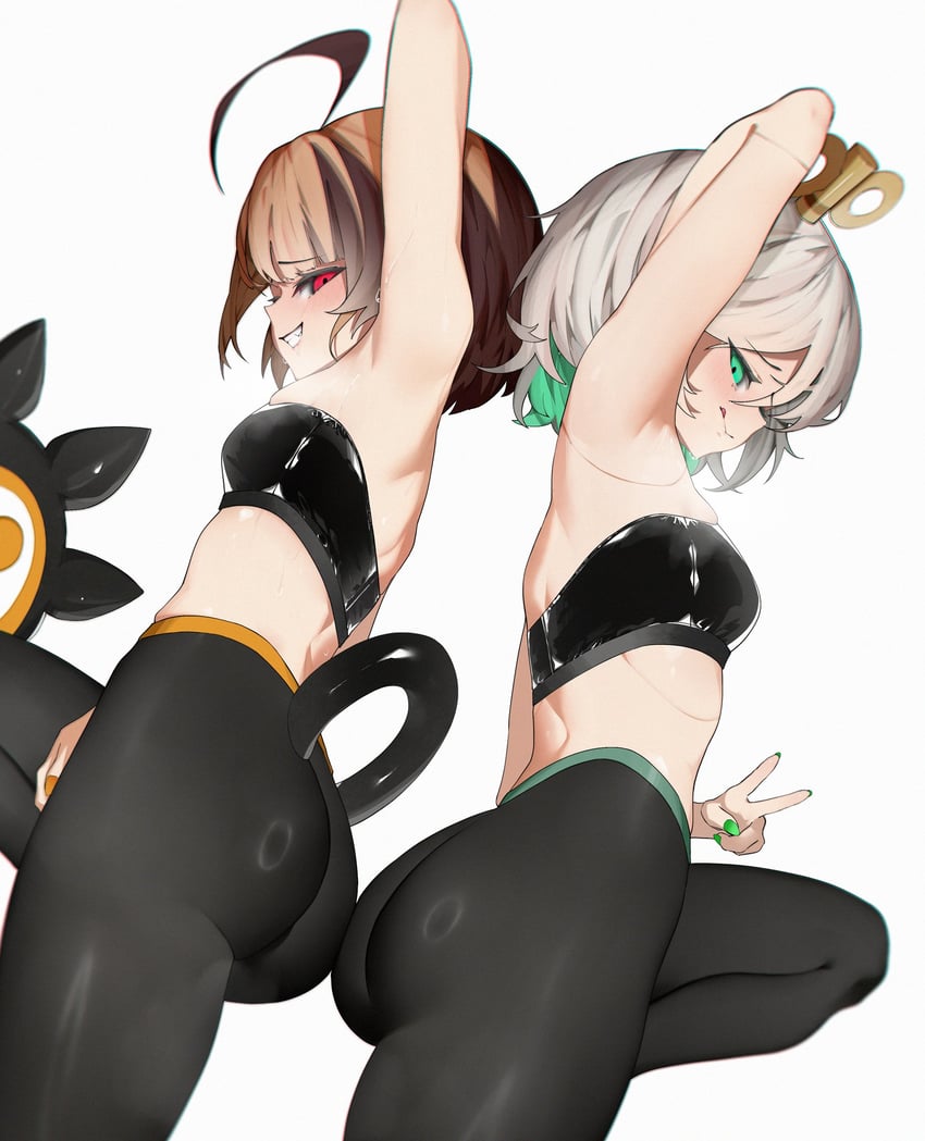 gigi murin and cecilia immergreen (hololive and 1 more) drawn by rieko_(kuusairieko)