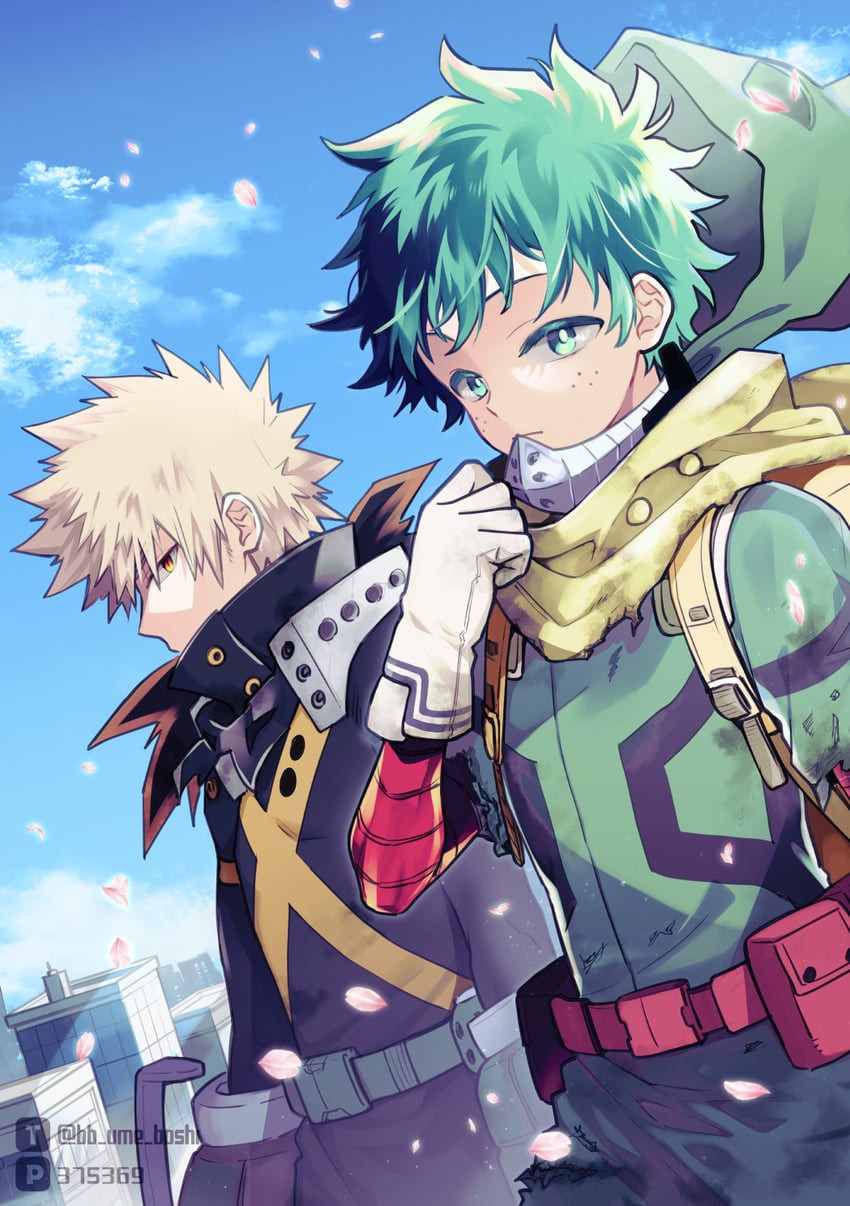 midoriya izuku and bakugou katsuki (boku no hero academia) drawn by ume_(326310)