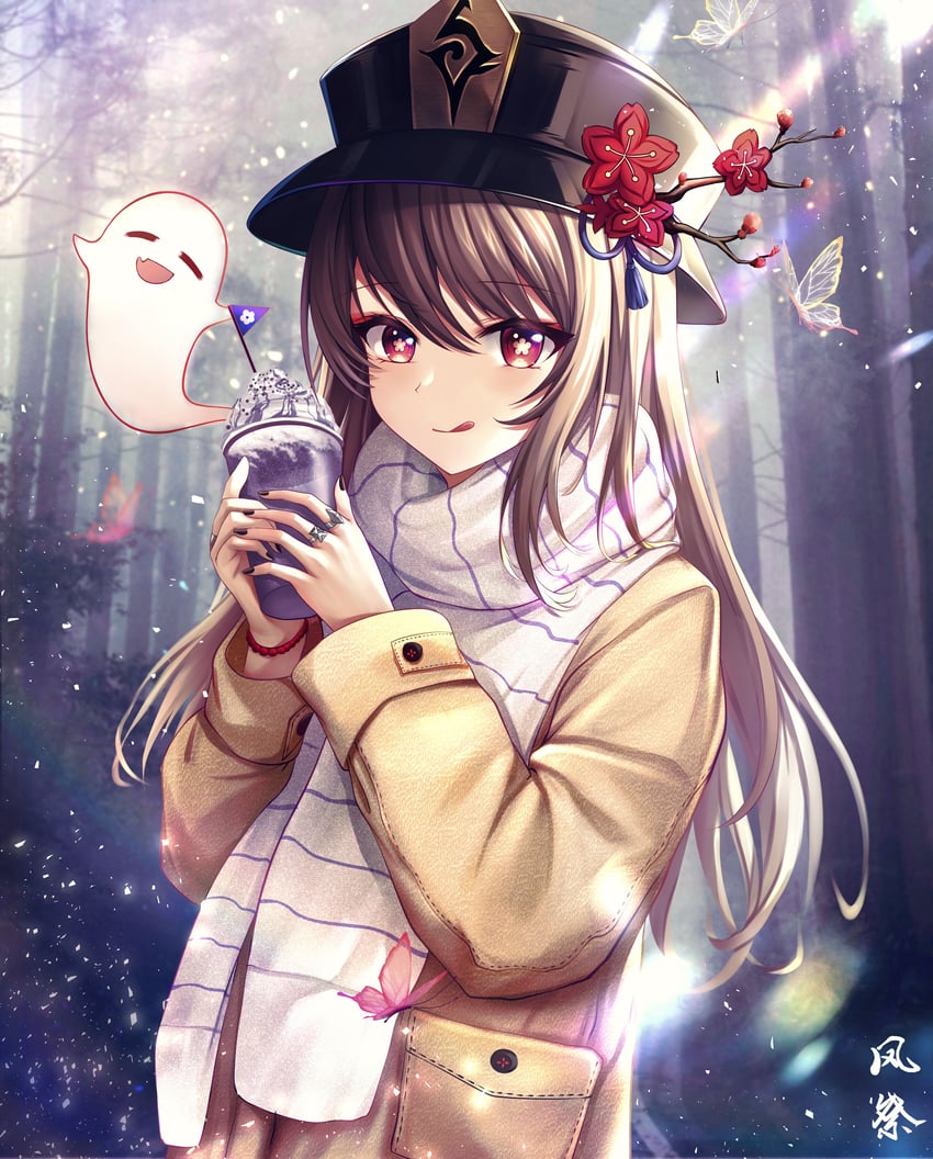 hu tao and boo tao (genshin impact) drawn by kazamatsuri_honatsu