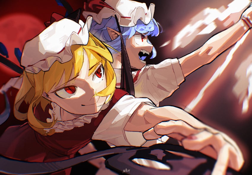remilia scarlet and flandre scarlet (touhou) drawn by blast-7
