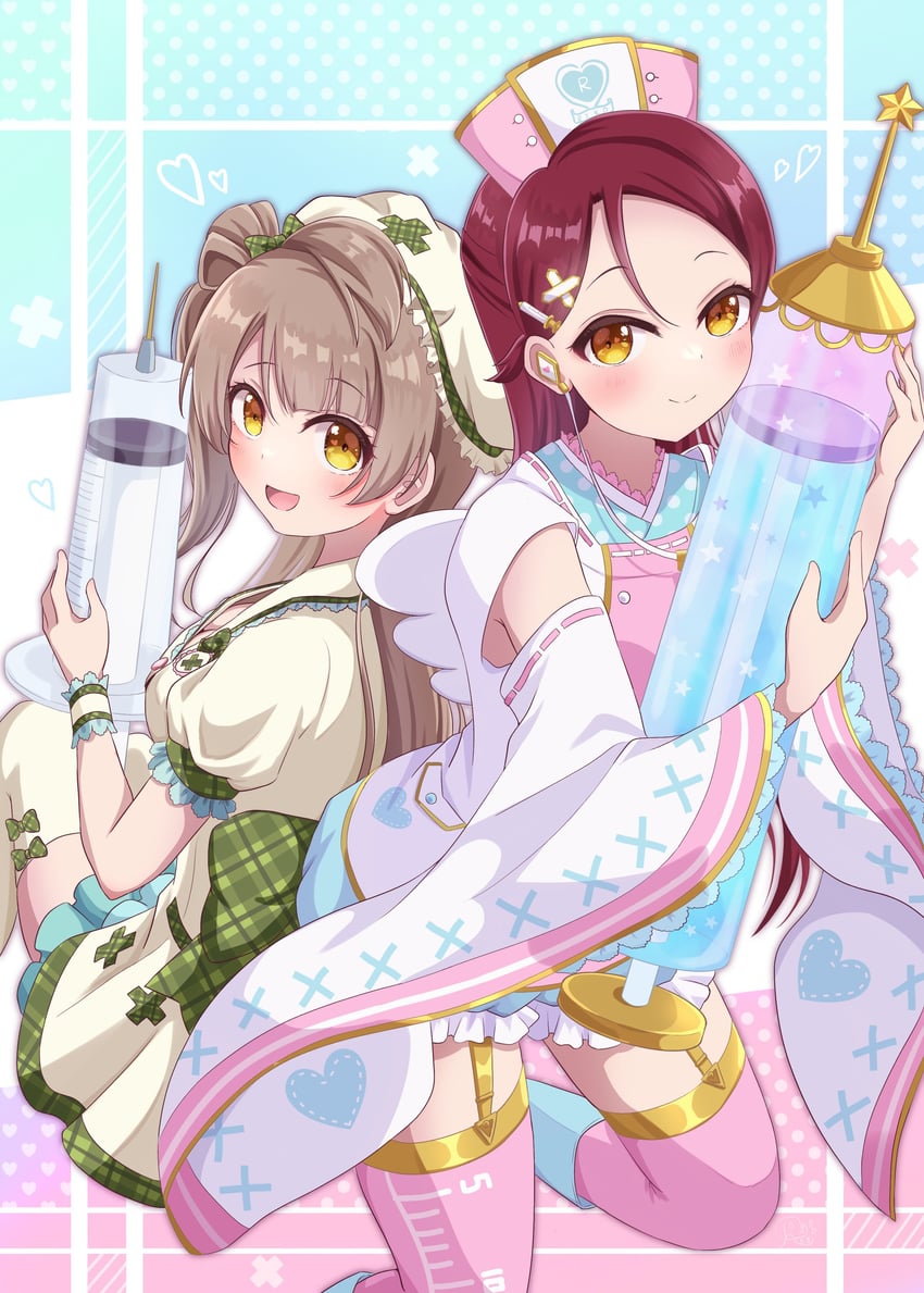 minami kotori and sakurauchi riko (love live! and 3 more) drawn by ritaso