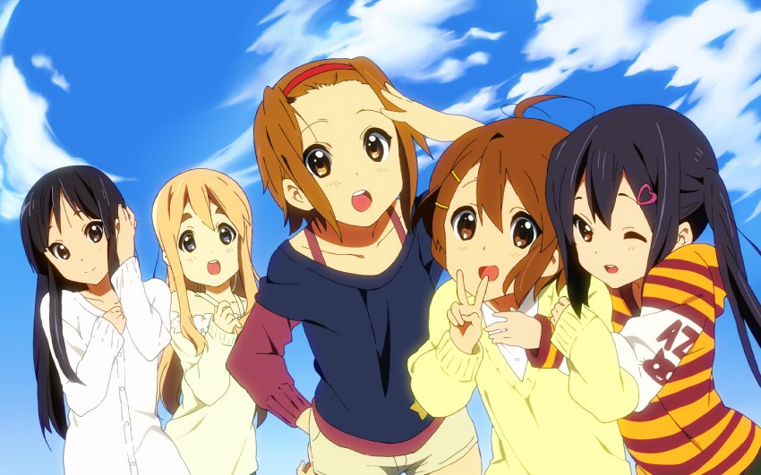 akiyama mio, nakano azusa, hirasawa yui, tainaka ritsu, and kotobuki tsumugi (k-on!) drawn by mottsun_(jiguzaguderuta)