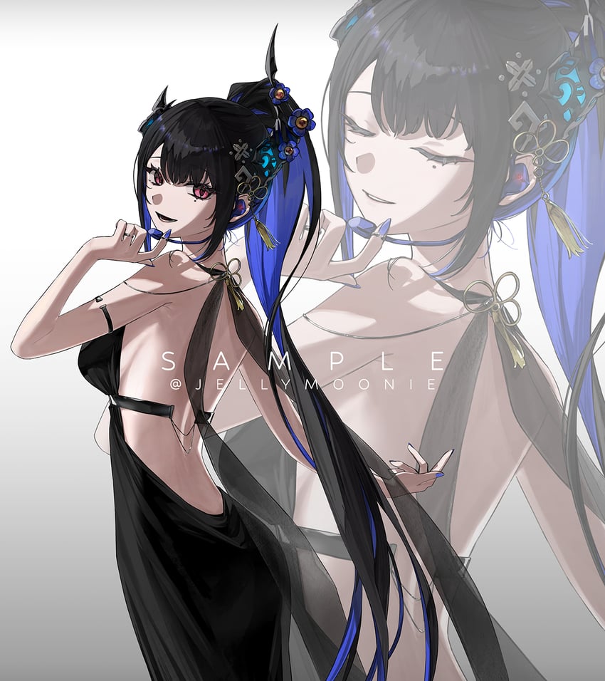 nerissa ravencroft (hololive and 1 more) drawn by moonie