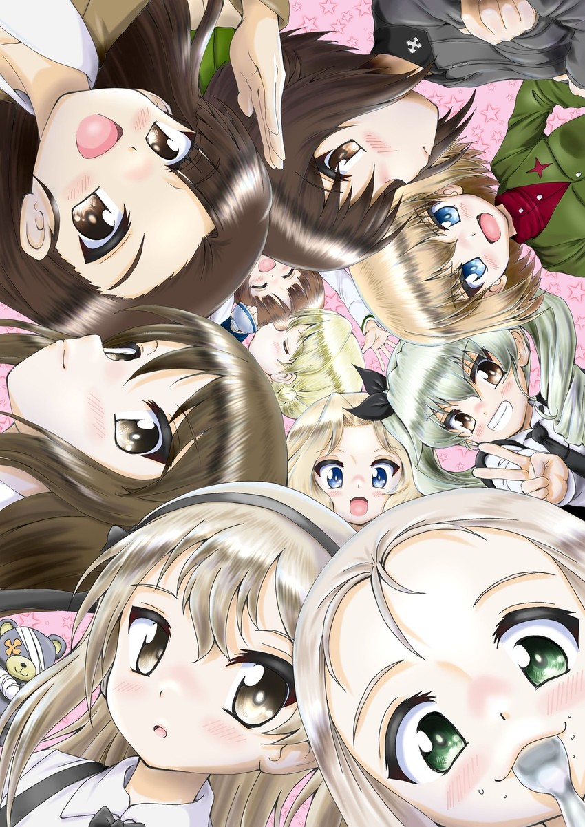 nishizumi miho, darjeeling, nishizumi maho, anchovy, kay, and 6 more (girls und panzer) drawn by daxz240r