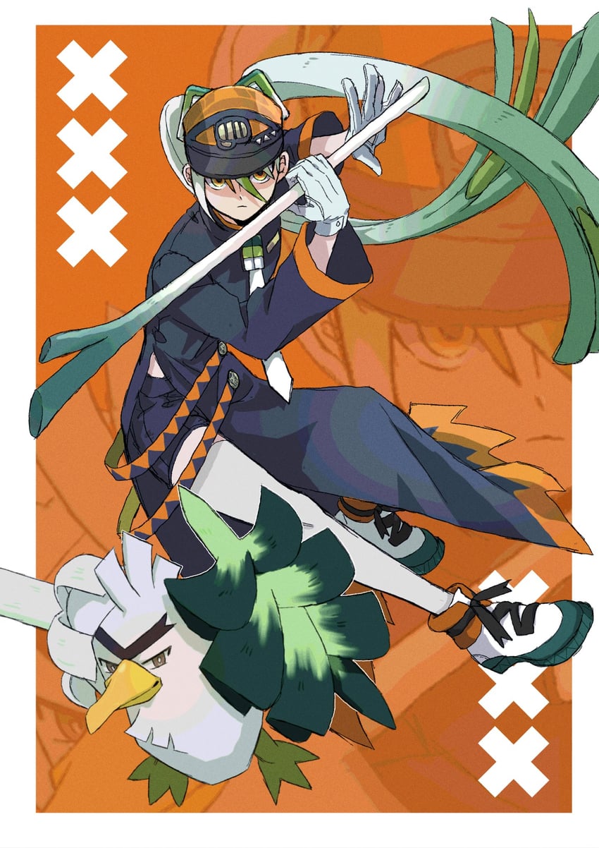 hatsune miku, sirfetch'd, and fighting miku (pokemon and 2 more) drawn by chai95929914