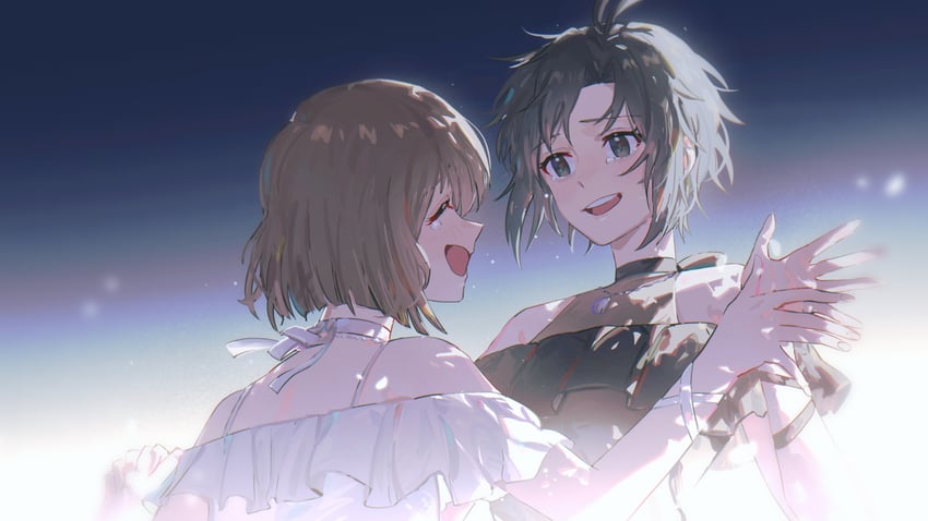 kikuchi makoto and hagiwara yukiho (idolmaster) drawn by yumi_xsh