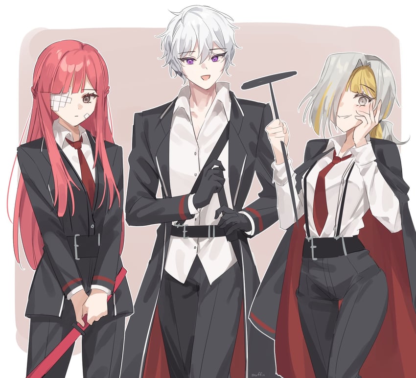 kromer, yuri, and sonya (project moon and 1 more) drawn by love_mintchoco