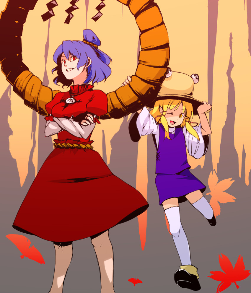 moriya suwako and yasaka kanako (touhou) drawn by yokohachi