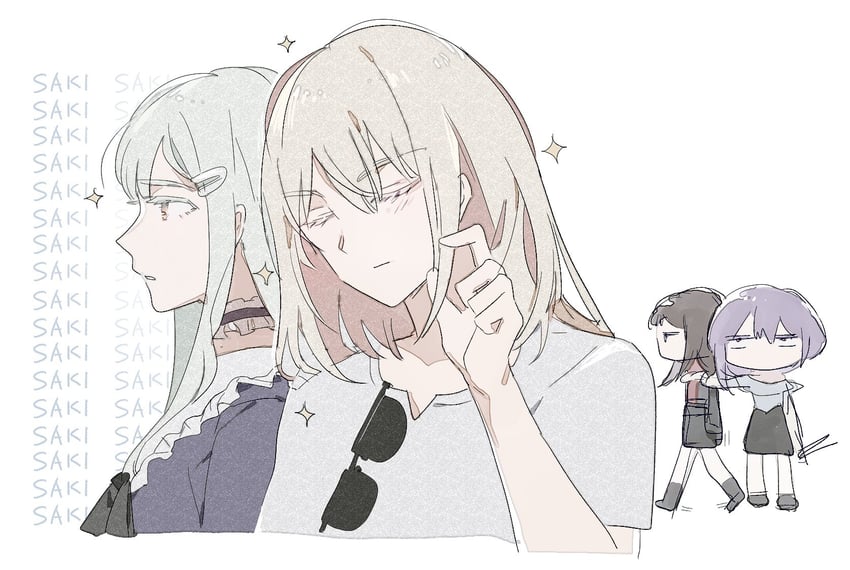 wakaba mutsumi, yahata umiri, misumi uika, and yuutenji nyamu (bang dream! and 1 more) drawn by reiboubyou