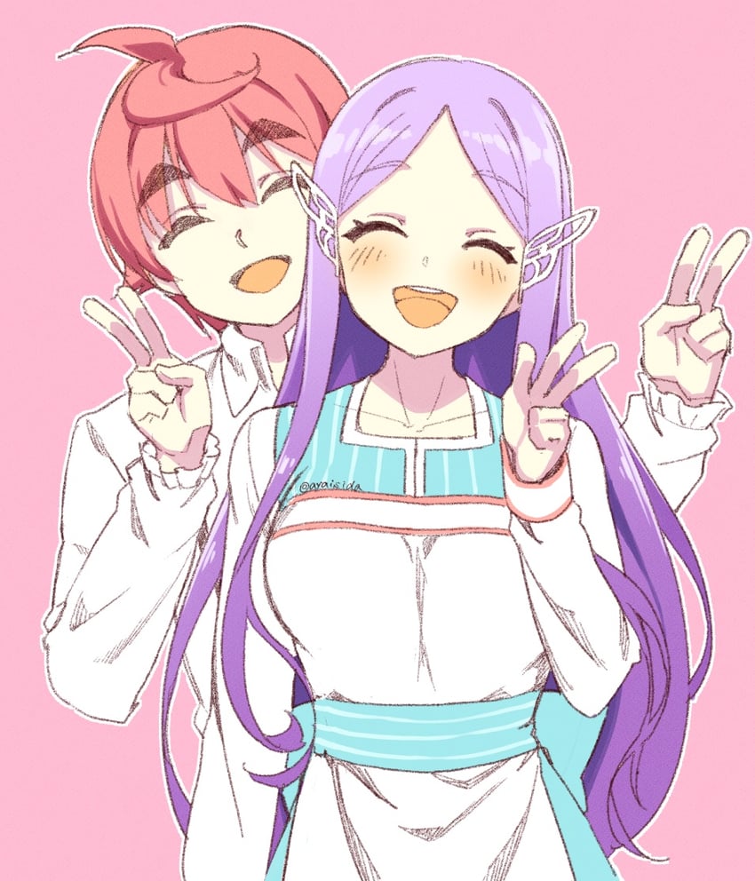 eliza deauville and kururi helan (botsuraku youtei nanode kajishokunin wo mezasu) drawn by ishida_aya
