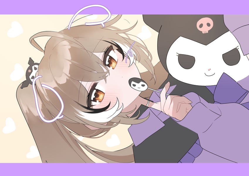 nanashi mumei and kuromi (hololive and 3 more) drawn by xx_tk9