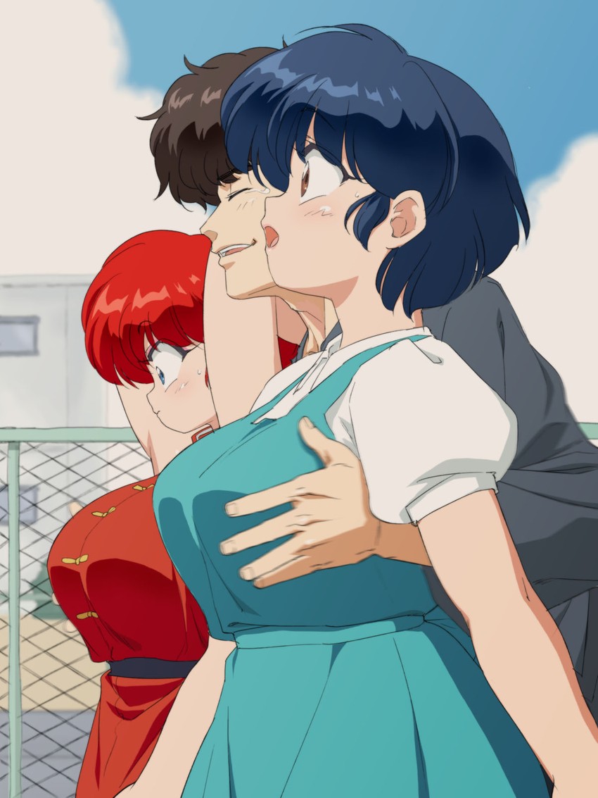 ranma-chan, tendou akane, and kunou tatewaki (ranma 1/2) drawn by mage_(harumagedon)