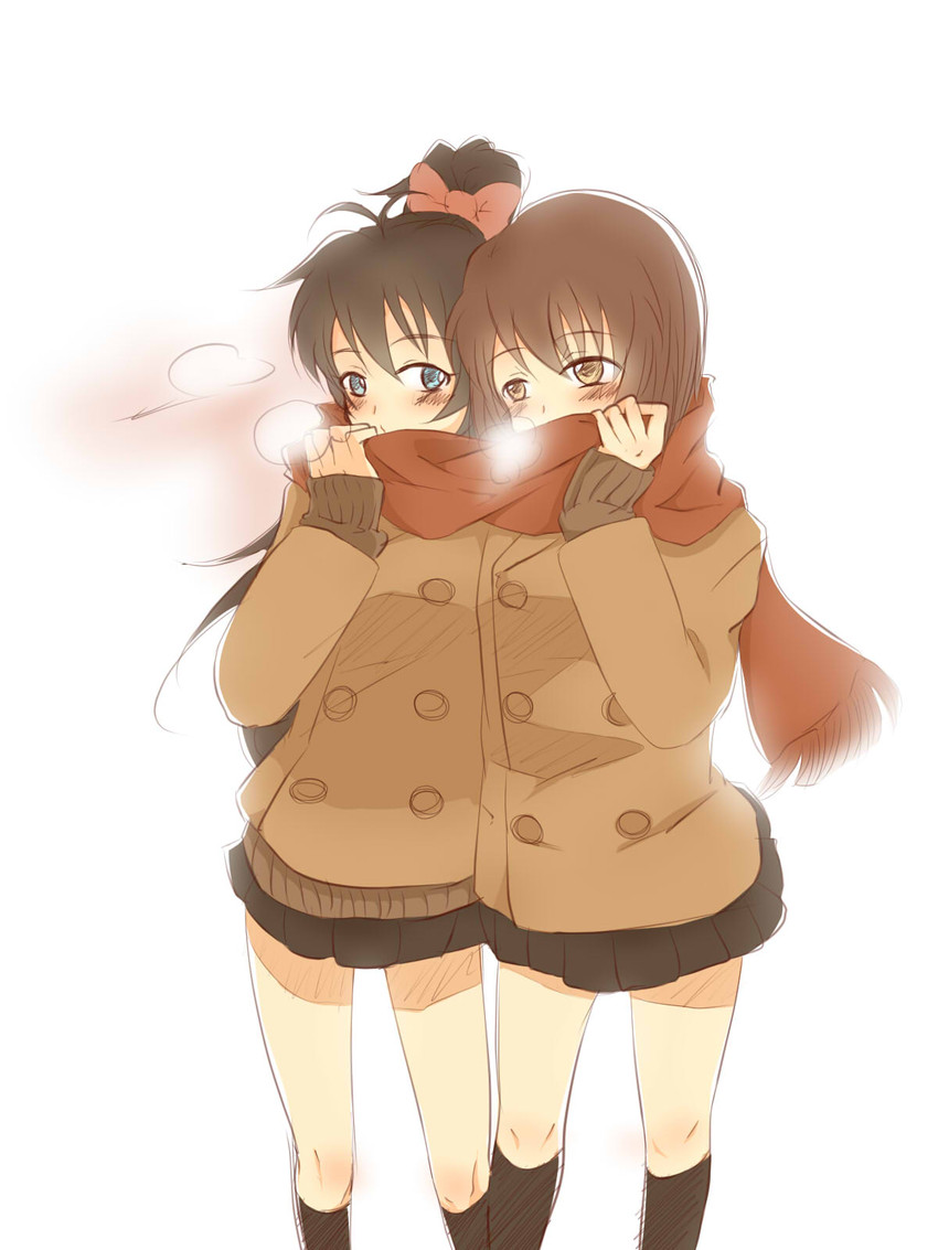 ganaha hibiki and hagiwara yukiho (idolmaster) drawn by ry_jy