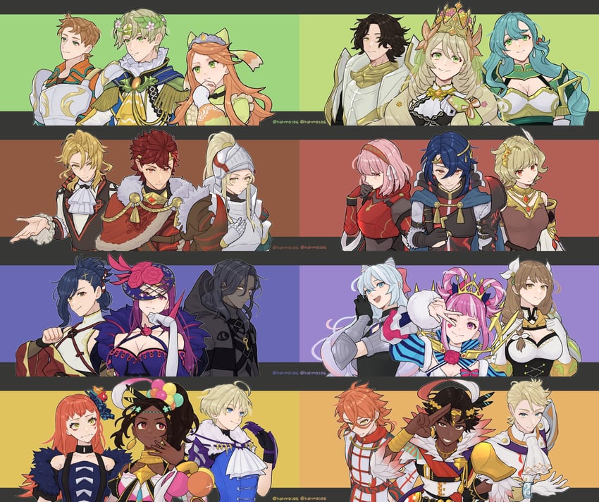 ivy, celine, goldmary, hortensia, chloe, and 19 more (fire emblem and 1 more) drawn by hahm0106