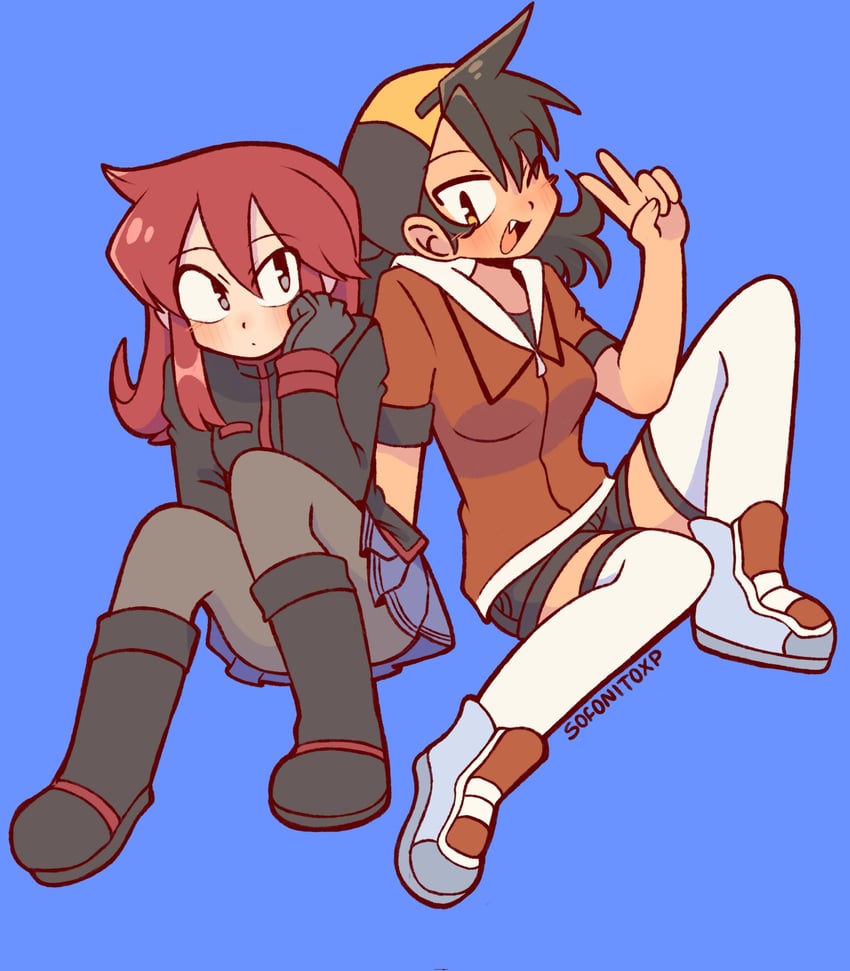 ethan and silver (pokemon and 1 more) drawn by sofo_soup