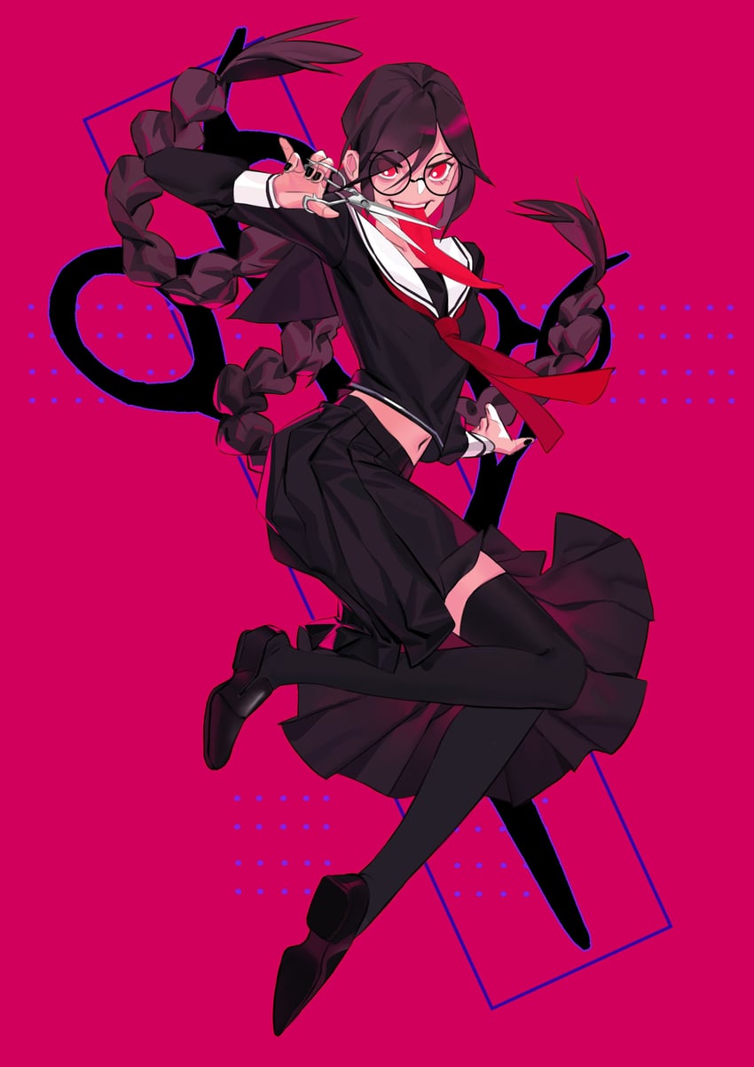 fukawa toko and genocider shou (danganronpa and 1 more) drawn by superhamburgs