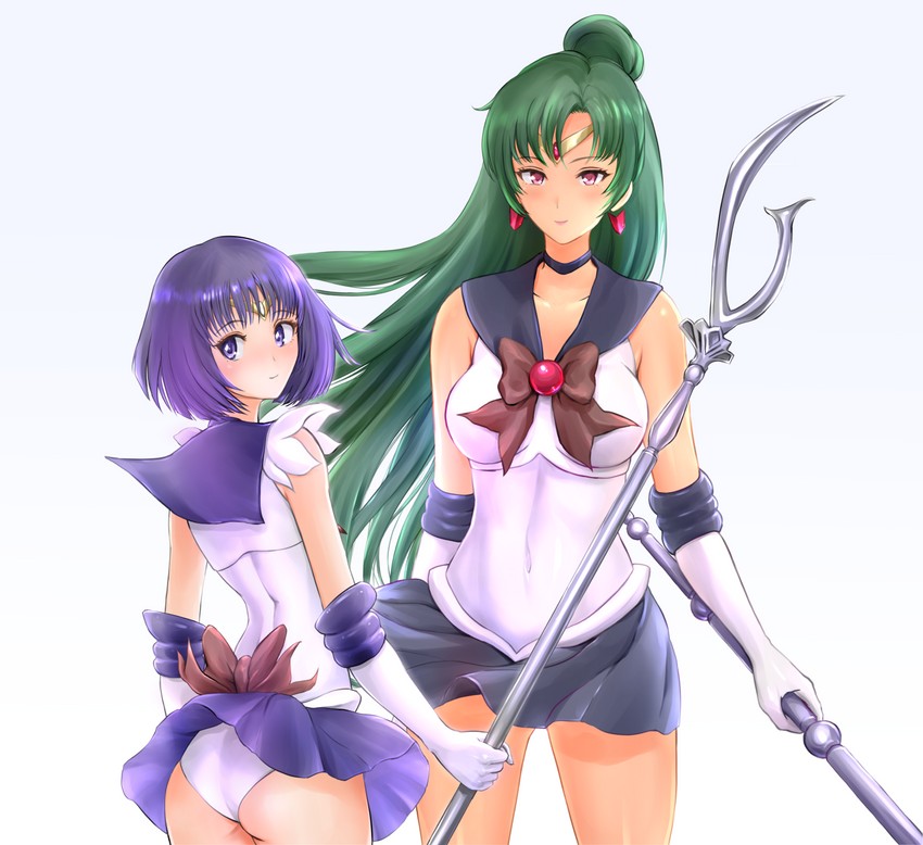 tomoe hotaru, sailor saturn, meiou setsuna, and sailor pluto (bishoujo senshi sailor moon) drawn by sonota_taisei