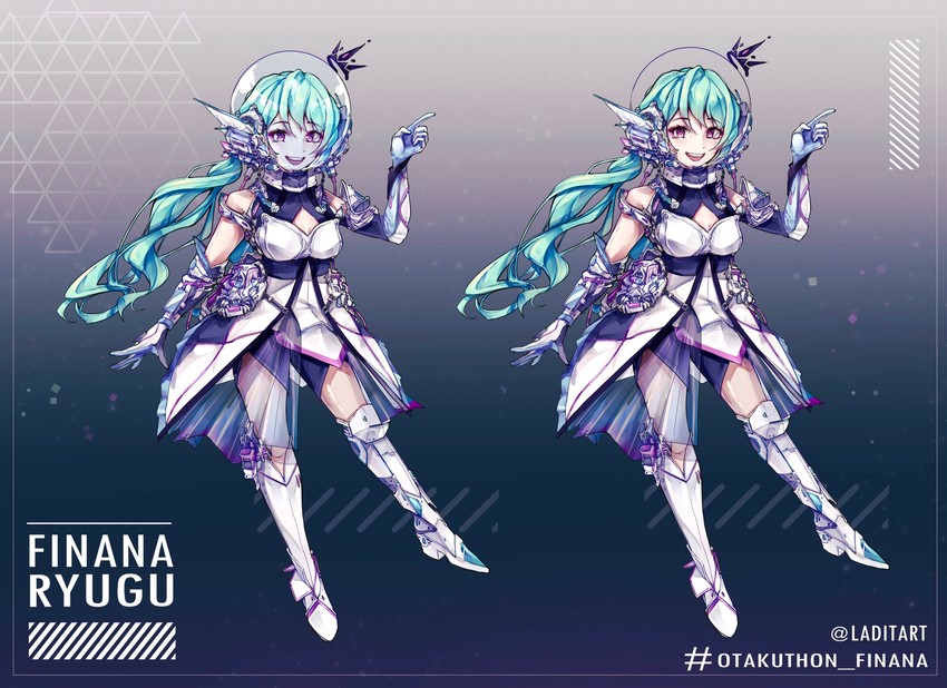 finana ryugu (nijisanji and 1 more) drawn by laditart