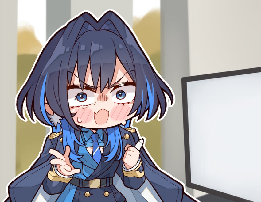 ouro kronii (hololive and 1 more) drawn by kukie-nyan