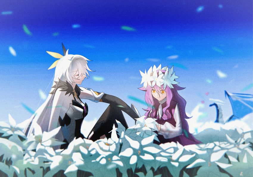 kiana kaslana and sirin (honkai and 1 more) drawn by hendiurendelaodong