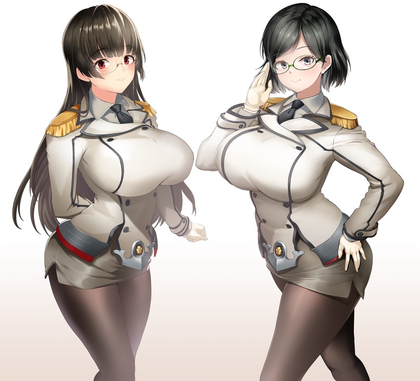 kirishima, choukai, and katori (kantai collection) drawn by effort_star
