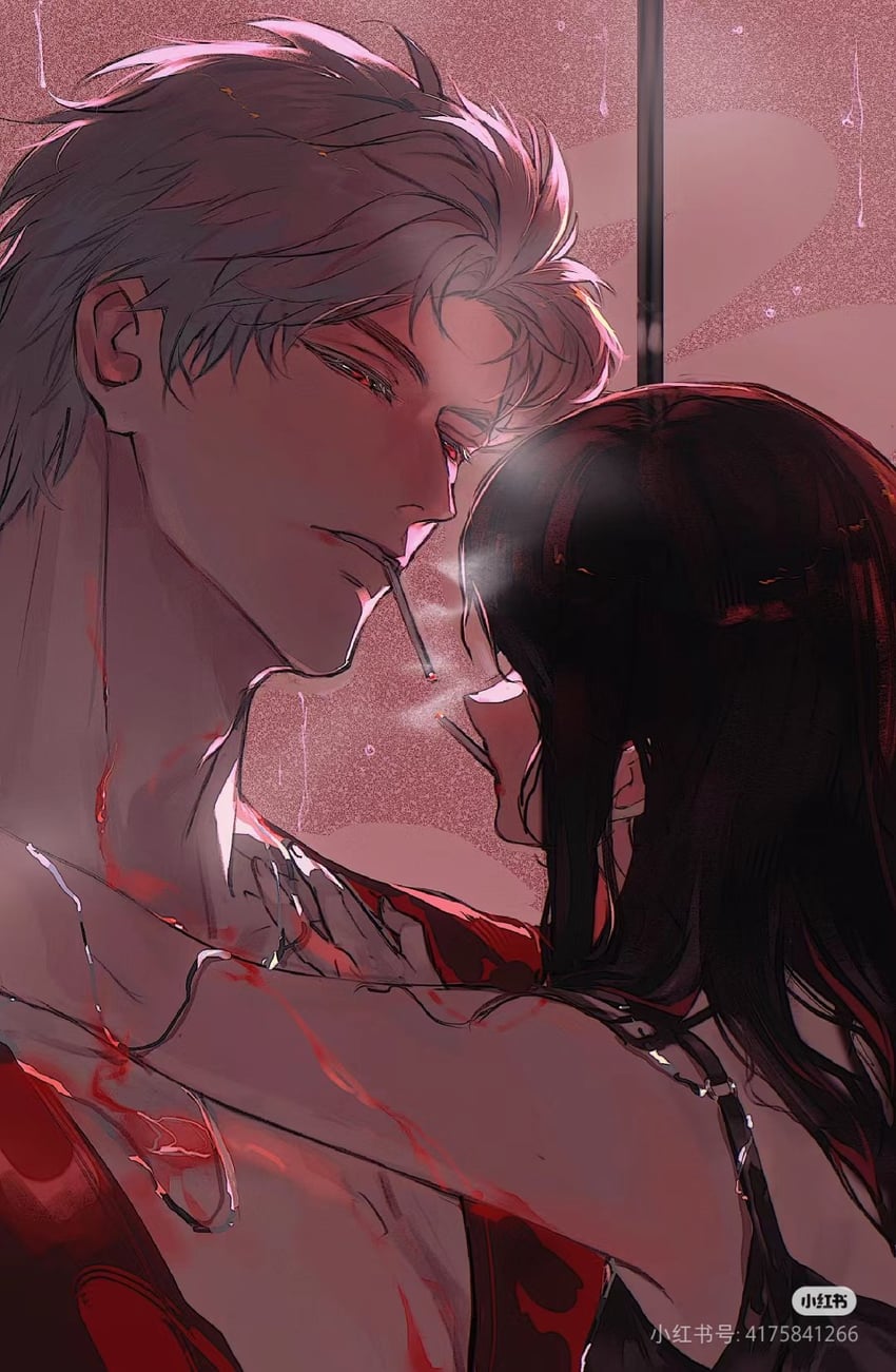 protagonist and sylus (love and deepspace) drawn by sayahime