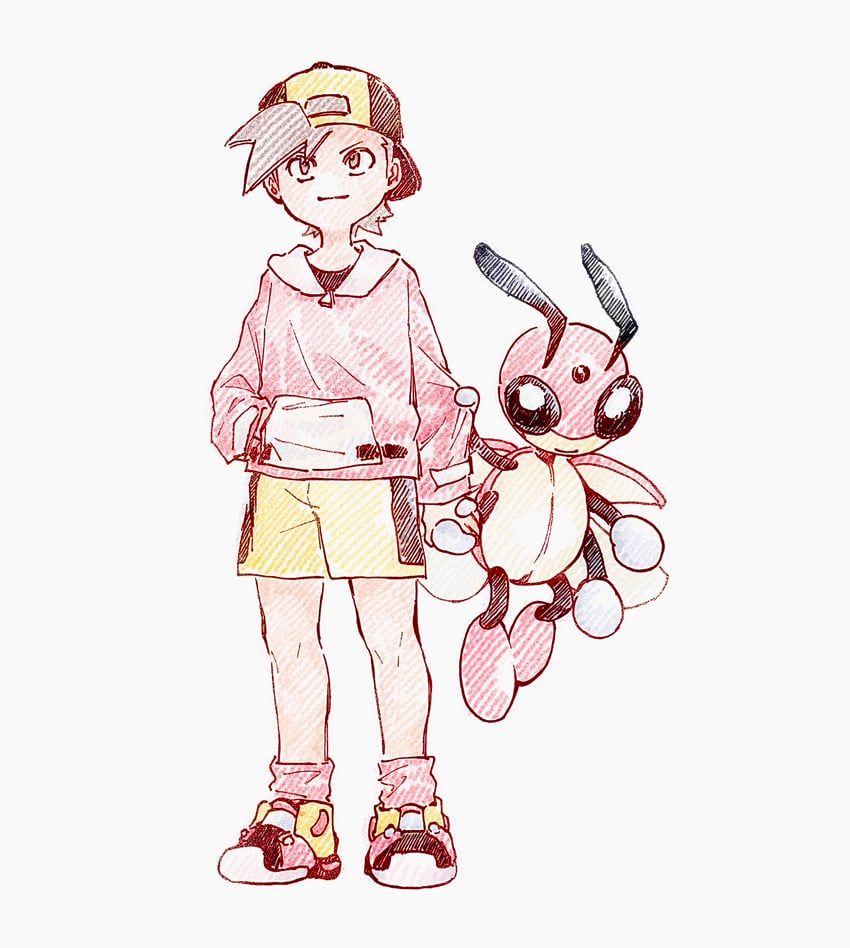 ethan and ledian (pokemon and 1 more) drawn by tan_carbonnn