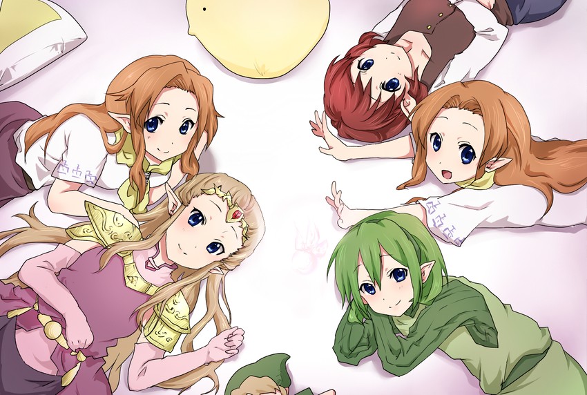 link, princess zelda, navi, saria, malon, and 1 more (the legend of zelda and 3 more) drawn by doraiaisu