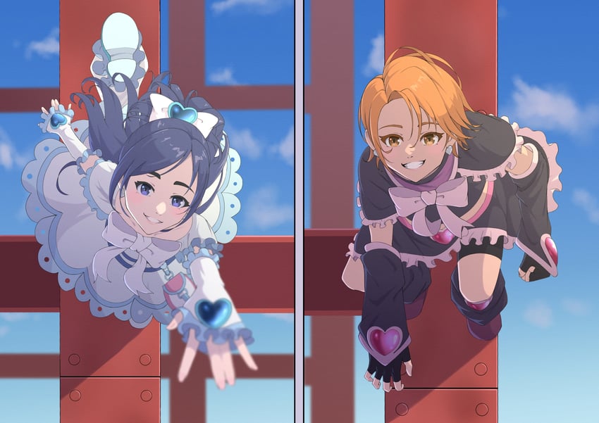 misumi nagisa, yukishiro honoka, cure black, and cure white (precure and 1 more) drawn by wakagon0727
