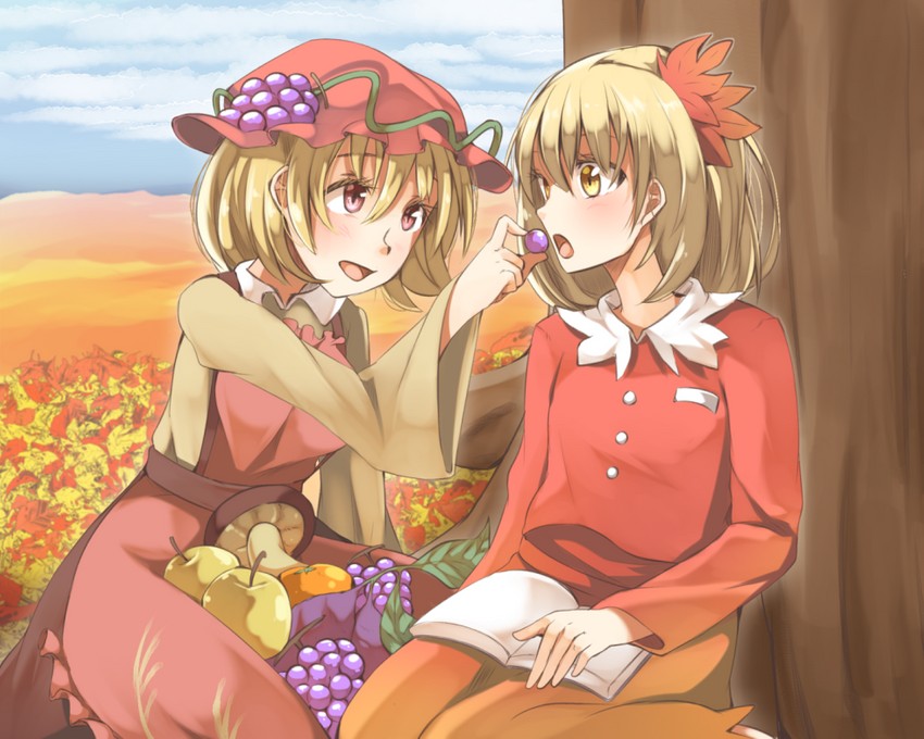 aki minoriko and aki shizuha (touhou) drawn by shuga_(soranote)