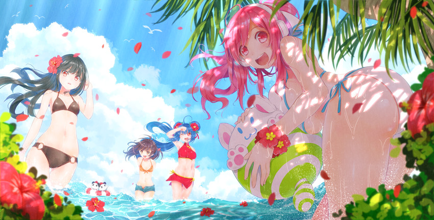 rasis, kureha, yamashina kanade, tamaneko, and tsubaki (bemani and 1 more) drawn by katoma