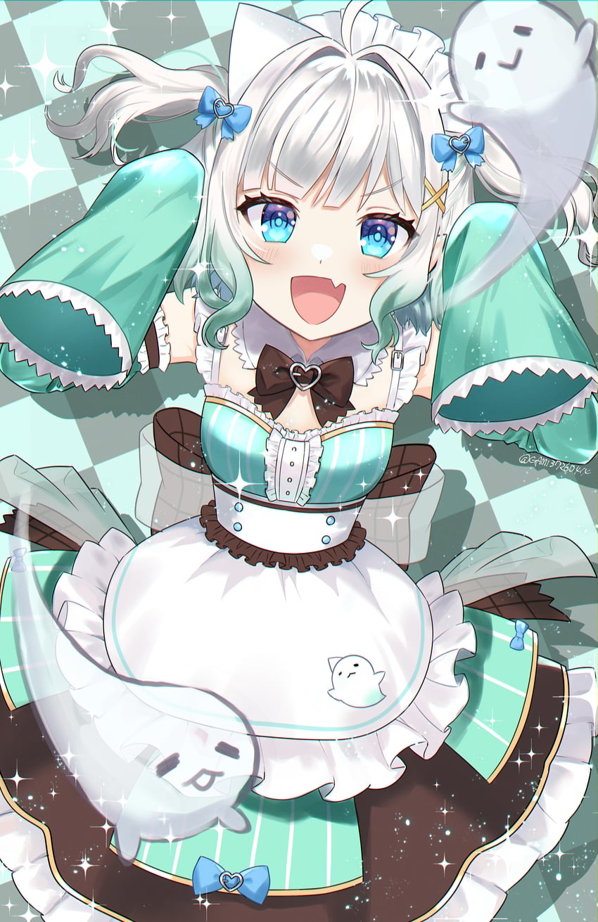 mint fantome and wisps (indie virtual youtuber) drawn by gami_(gami37260414)